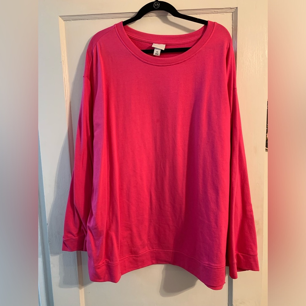 Hot pink crew neck sweatshirt 4x never worn